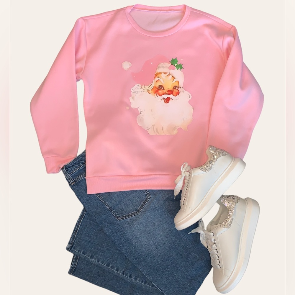 🎄Pink Santa Crewneck